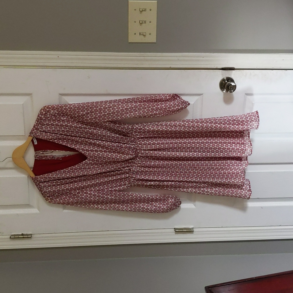 Collective Concepts red  print long sleeve dress